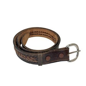 Vintage Western Style Brown Leather Belt
